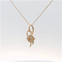 LeVian 14k Rose Gold Smoky Quartz Diamond Pendant Necklace - 18